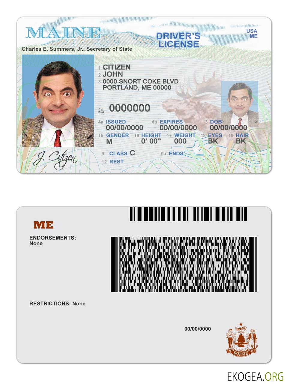 Usa Maine state template